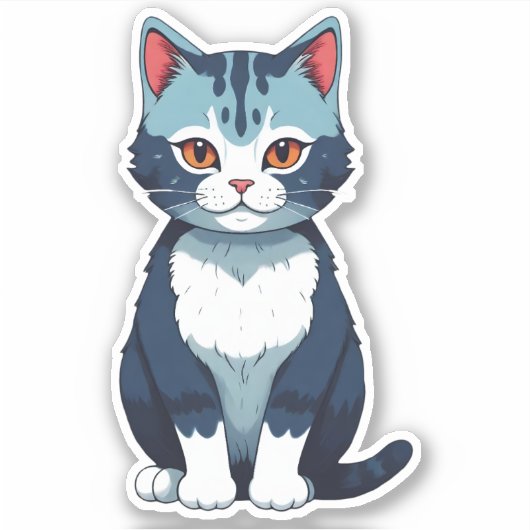 Sticker Contour de chat bleu (Devant)