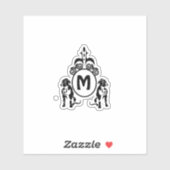 Sticker Contour de deux chiens de garde (Feuille)