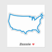 Sticker Contour de la carte des États-Unis (Feuille)