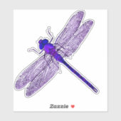 Sticker Contour de libellule pourpre (Feuille)