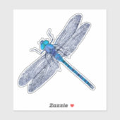Sticker Contour de libellules bleues (Feuille)