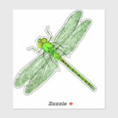 Sticker Contour de libellules vertes (Feuille)