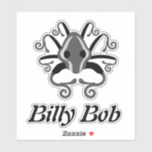 Sticker Contour de monogramme de calmar gris (Feuille)