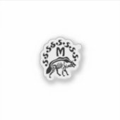 Sticker Contour de monogramme d'hyène tribus (Devant)