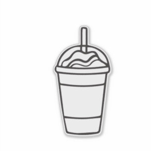 Sticker Contour de tasse de café glacé