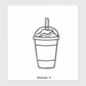 Sticker Contour de tasse de café glacé (Feuille)