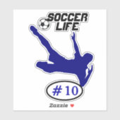 Sticker Contour de vie de soccer bleu (Feuille)