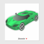 Sticker Contour de voiture de course verte (Feuille)