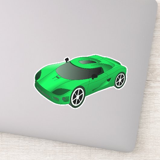Sticker Contour de voiture de course verte (Détail)