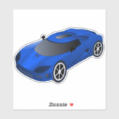 Sticker Contour de voiture en Course bleue (Feuille)