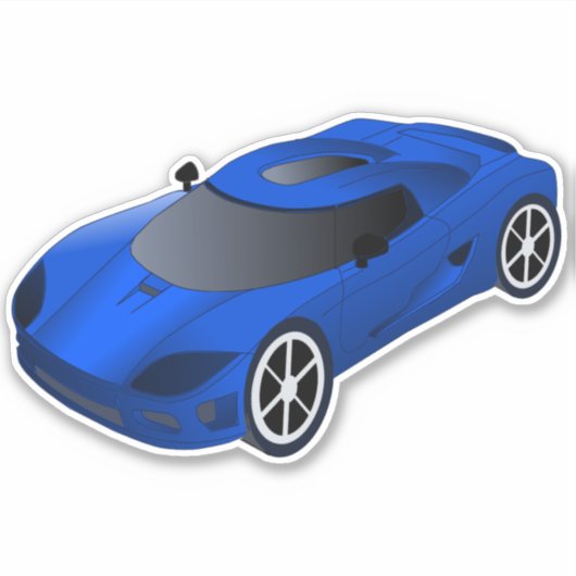 Sticker Contour de voiture en Course bleue (Devant)