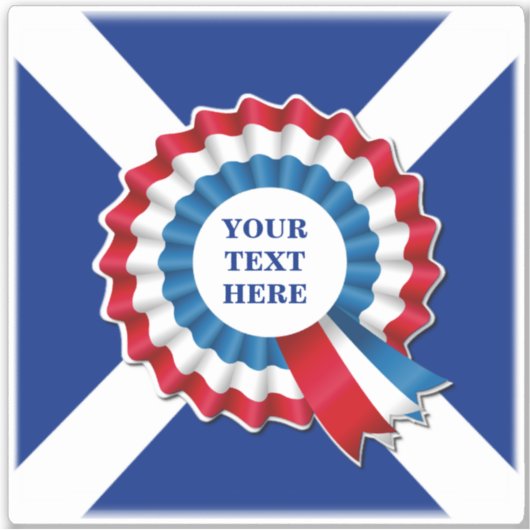 Sticker Contour de votre Rosette de texte (Devant)