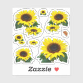Sticker Contour des tournesols (Feuille)
