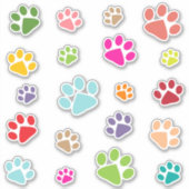 Sticker Contour Design Empreintes de pattes coloré (Devant)