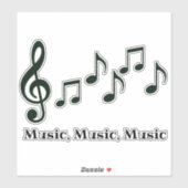 Sticker Contour Design Notes musicales (Feuille)