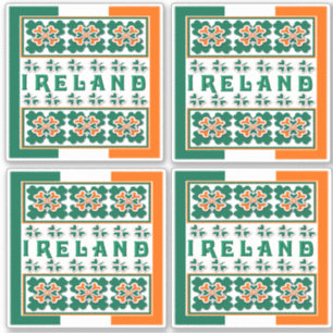 Sticker Contour design Shamrock irlandais coloré