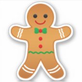 Sticker Contour Homme en pain d'épices mignon (Devant)