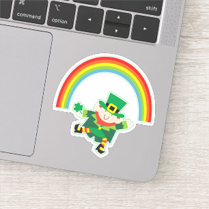 Sticker Contour irlandais Rainbow Leprechaun