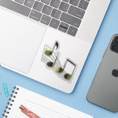 Sticker Contour Notes Dubstep (Ordinateur portable avec iPhone)