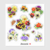 Sticker Contour Pansies de charme (Feuille)