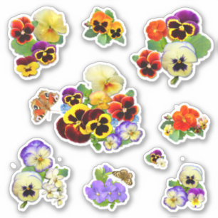 Sticker Contour Pansies de charme