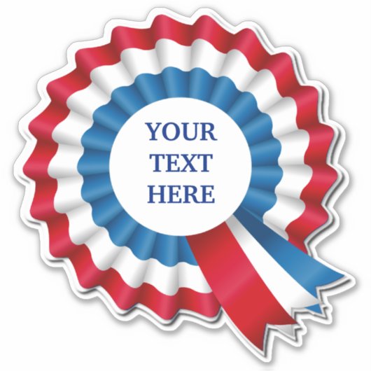 Sticker Contour rouge blanc et bleu Rosette (Devant)