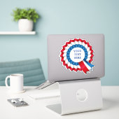 Sticker Contour rouge blanc et bleu Rosette (Ordinateur portable sur le bureau)