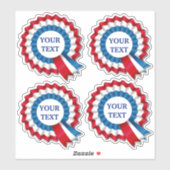 Sticker Contour rouge blanc et bleu Rosette (Feuille)