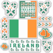 Sticker Contour Shamrock irlandais coloré (Devant)