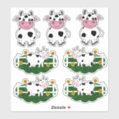Sticker Contour Vache Cartoon Asst. (Feuille)
