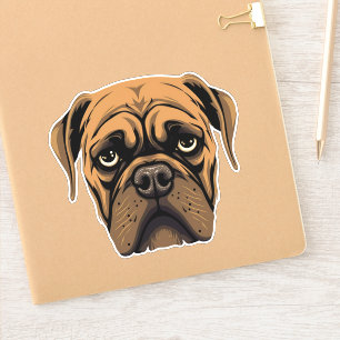 Sticker Contour Visage de Chien Mignonne Chien Chiot
