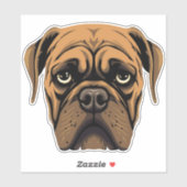 Sticker Contour Visage de Chien Mignonne Chien Chiot (Feuille)