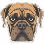 Sticker Contour Visage de Chien Mignonne Chien Chiot (Devant)