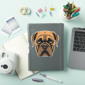 Sticker Contour Visage de Chien Mignonne Chien Chiot (Couverture iPad)