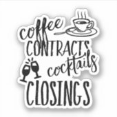 Sticker Contrats de café Cocktails Réaliseur de fermeture (Devant)
