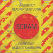Sticker Contrôle SCRAM, arrêt d'urgence du réacteur nucléa (Devant)
