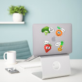 Sticker Conversation de fruits et légumes3 (Ordinateur portable sur le bureau)