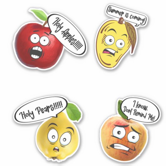Sticker Conversation de fruits et légumes 8 (Devant)