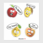 Sticker Conversation de fruits et légumes 8 (Feuille)