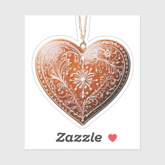 Sticker Cookie de Noël rustique Décoré traditionnel (Feuille)