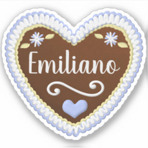Sticker Cookie en pain d'épices en forme de coeur avec nom