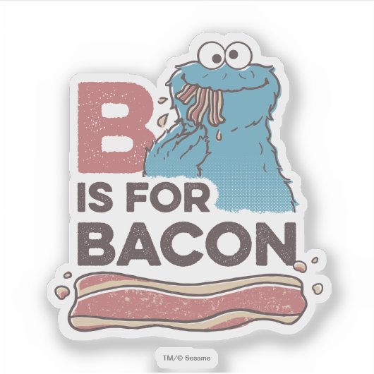 Sticker Cookie Monster | B est pour Bacon (Devant)