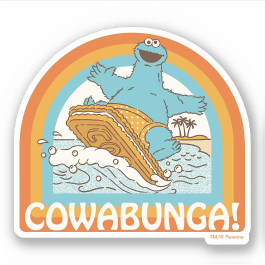Sticker Cookie Monster Cowabunga! (Devant)