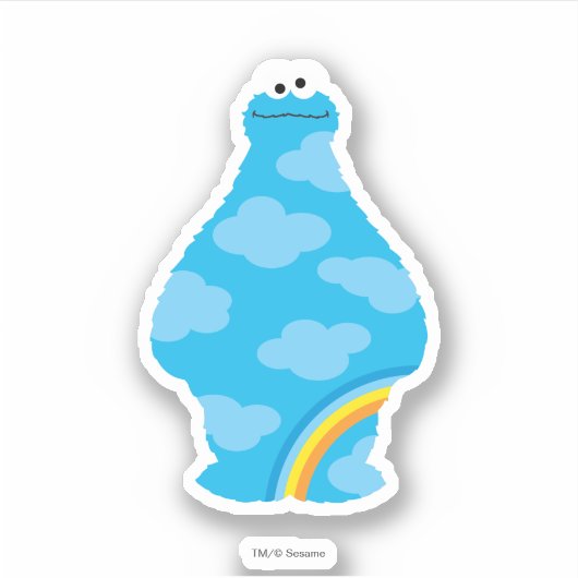Sticker Cookie Monster Rainbows (Devant)