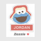 Sticker Cookie Monster Woodland Face | Ajouter Votre Nom (Feuille)