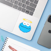 Sticker Cookie Souriant visage avec Halo (Ordinateur portable avec iPhone)