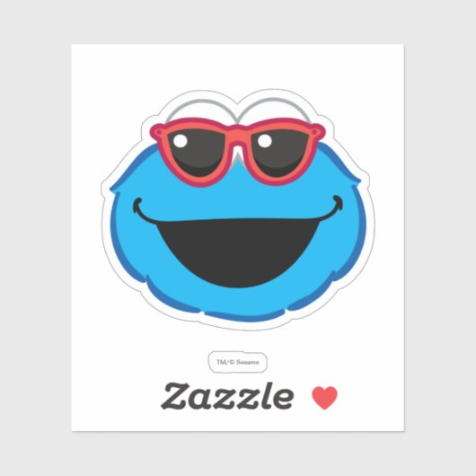 Sticker Cookie Souriant visage avec lunettes de soleil (Feuille)