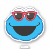 Sticker Cookie Souriant visage avec lunettes de soleil (Devant)