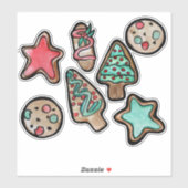 Sticker Cookies de Noël (Feuille)