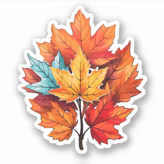 Sticker Cool Automne Couleurs Feuilles Thanksgiving Fall M (Devant)